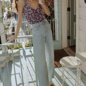 VERONICA BEARD Jeans Denim TAYLOR Relaxed Blue High Rise WIDE LEG Size 32